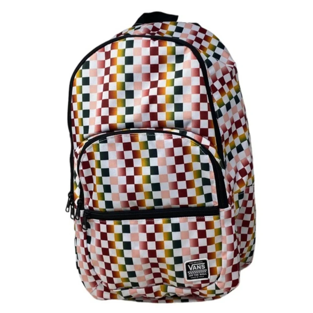 🎒SCHOOL SALE🎒VANS Ranged Prints Multicolor Checker Backpack Laptop VN0A7UFMWHT
